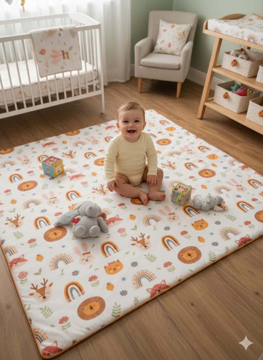 Aslan Figürlü Oyun Halısı Yumuşak Pamuklu, Unisex