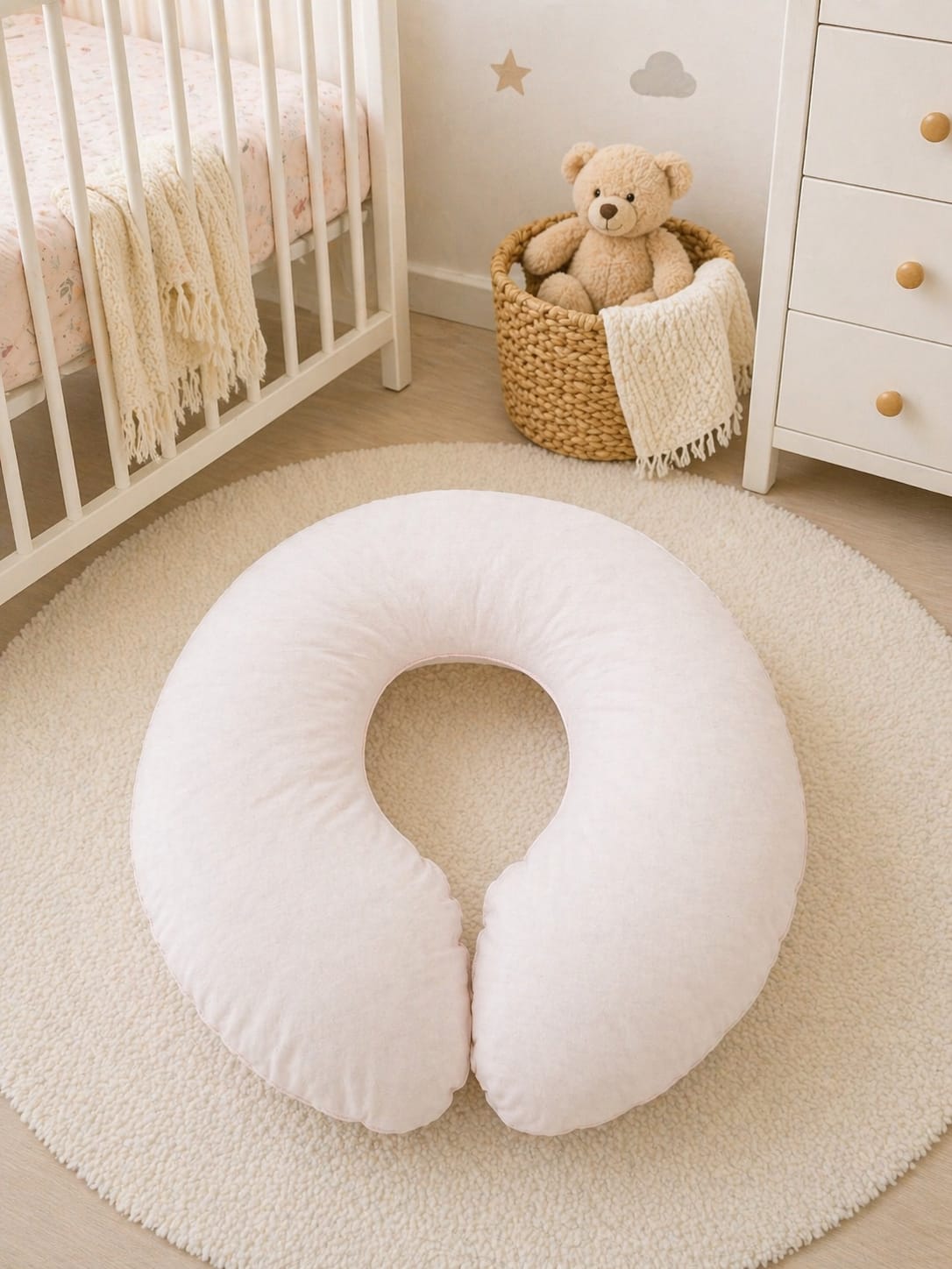 SALLHOMEE Emzirme Yastığı Pembe ev Desen - Görsel 2