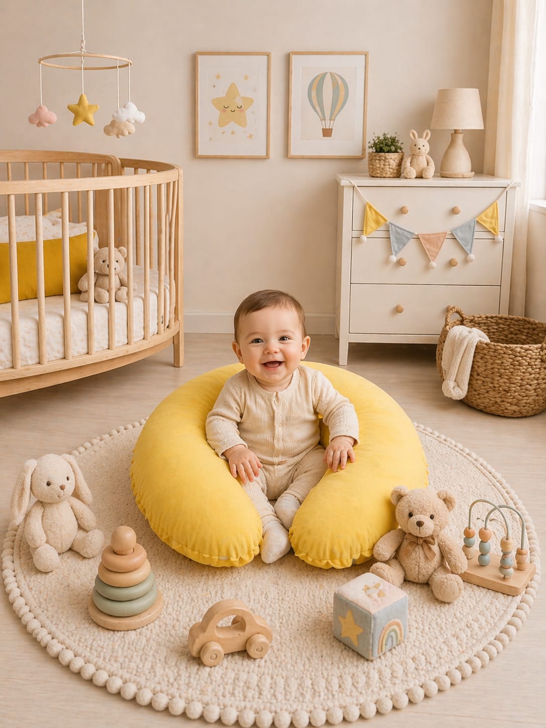SALLHOMEE Emzirme Yastığı Sevimli hayvanlar Sarı Renk - Görsel 6