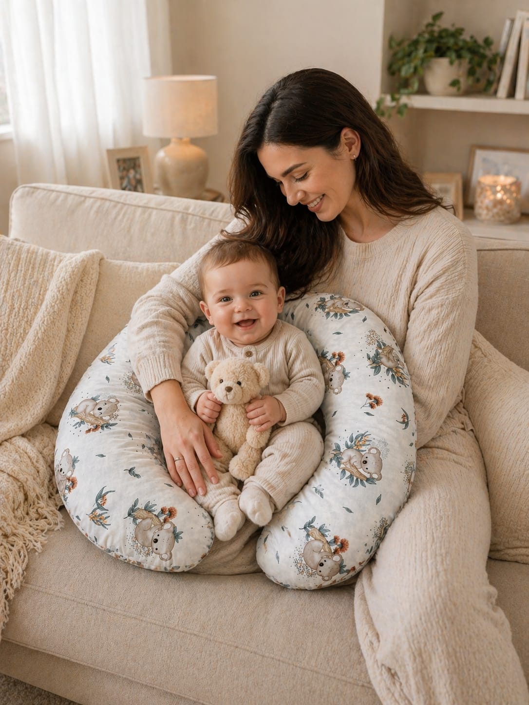 SALLHOMEE Emzirme Yastığı – Ortopedik Destekli, Bebek & Anne Konfor Yastığı mit yeşili kuala - Görsel 6