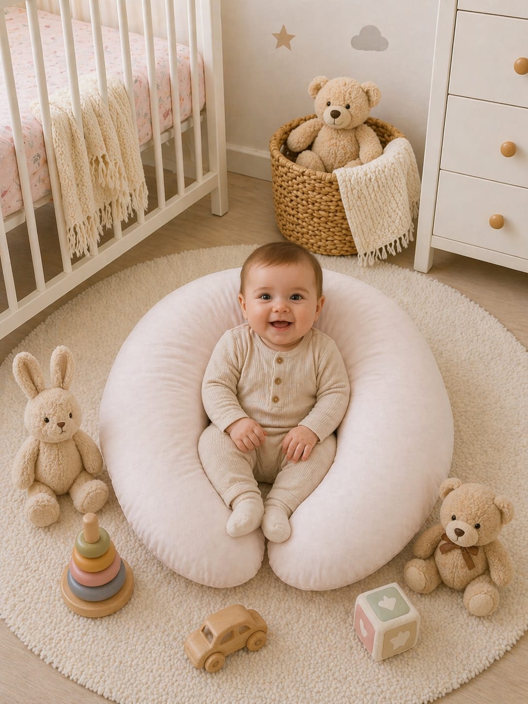 SALLHOMEE Emzirme Yastığı Pembe ev Desen - Görsel 6