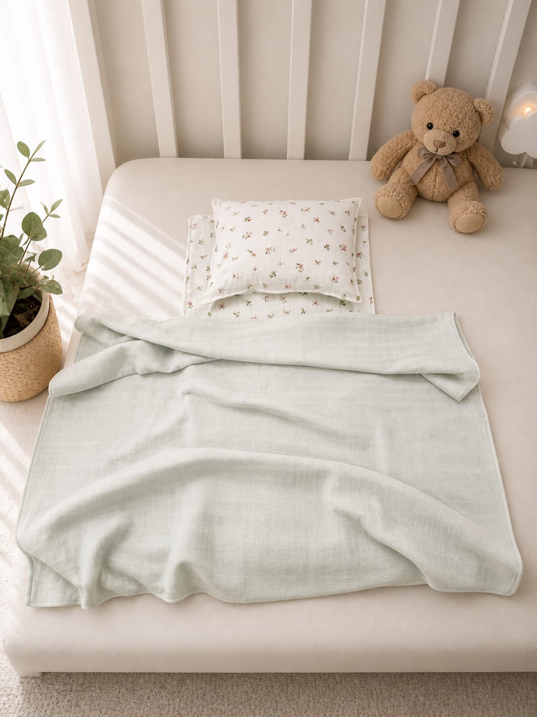 SALLHOMEE Mit Yeşili Çiçekli Alt açm Yastık ve Minderli - Görsel 3