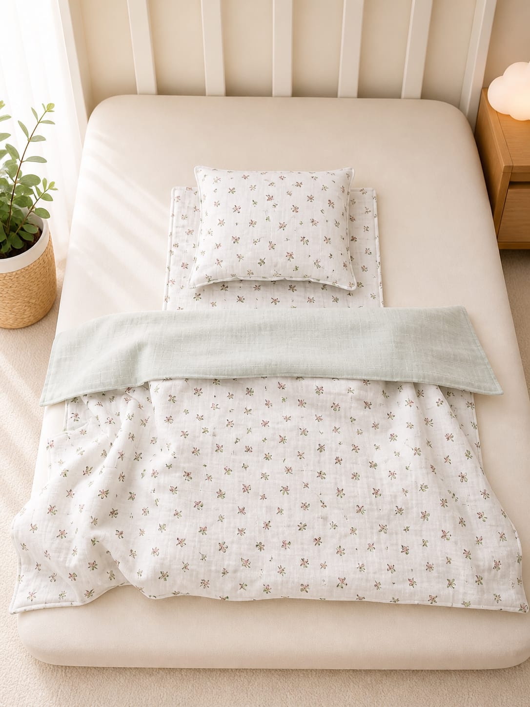 SALLHOMEE Mit Yeşili Çiçekli Alt açm Yastık ve Minderli - Görsel 4