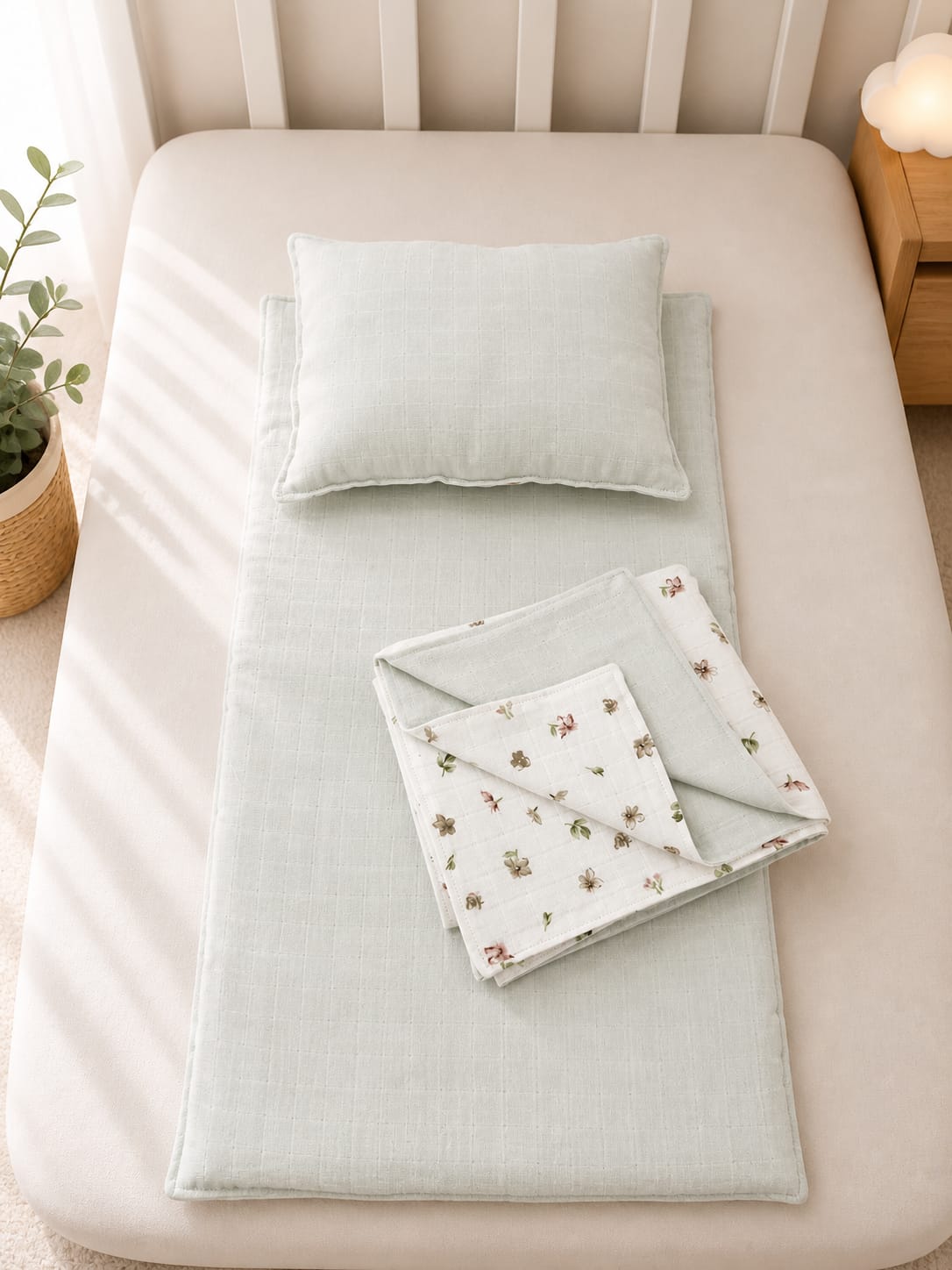 SALLHOMEE Mit Yeşili Çiçekli Alt açm Yastık ve Minderli - Görsel 5